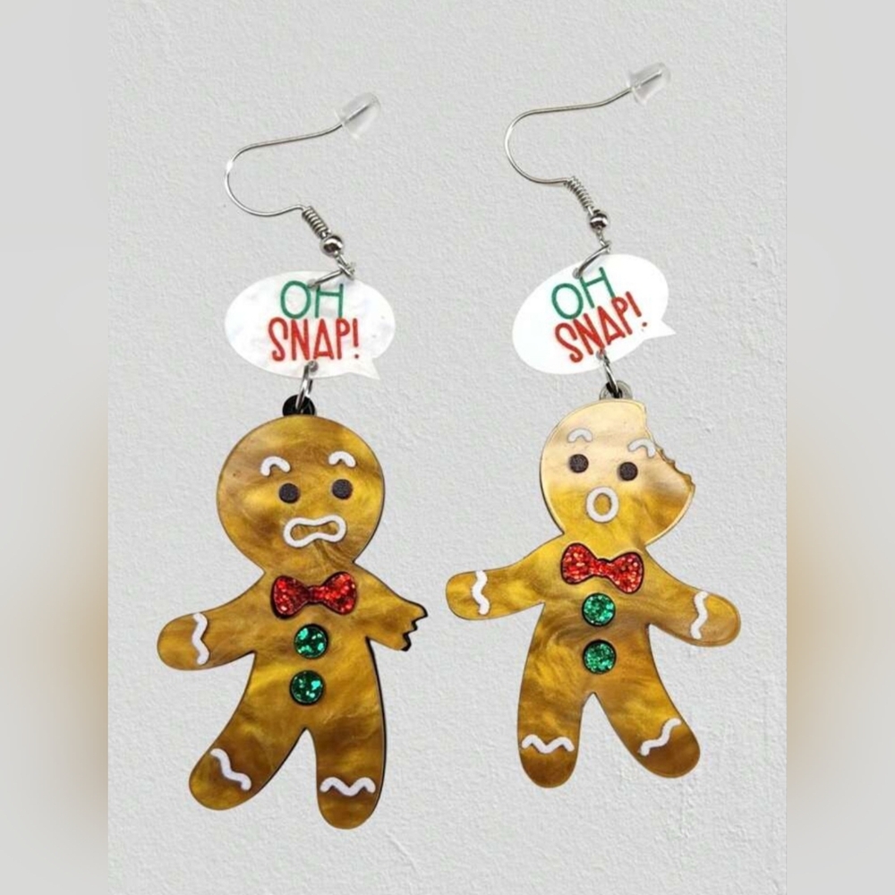 Gingerbread Man Earrings